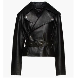 MUUBAA Belted Lambskin Leather Jacket US 6/M